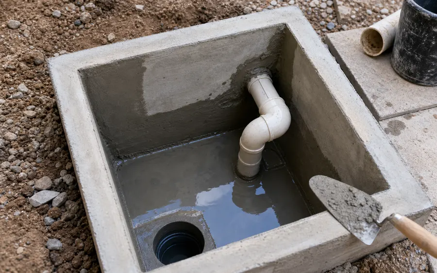 Construção e reparo de caixa de esgoto